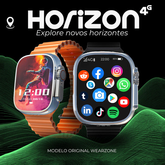 Smart Watch Horizon 4G Tela Amoled + 1 pulseira